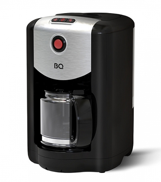 Кофеварка капельная со встроенной кофемолкой BQ CM1009 черный-стальной, исп. кофе - зерновой/молотый, 0.625 л, 700 Вт.