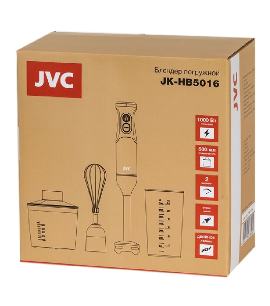 Блендер погружной JVC JK-HB5016 1000 Вт, черный/серебристый