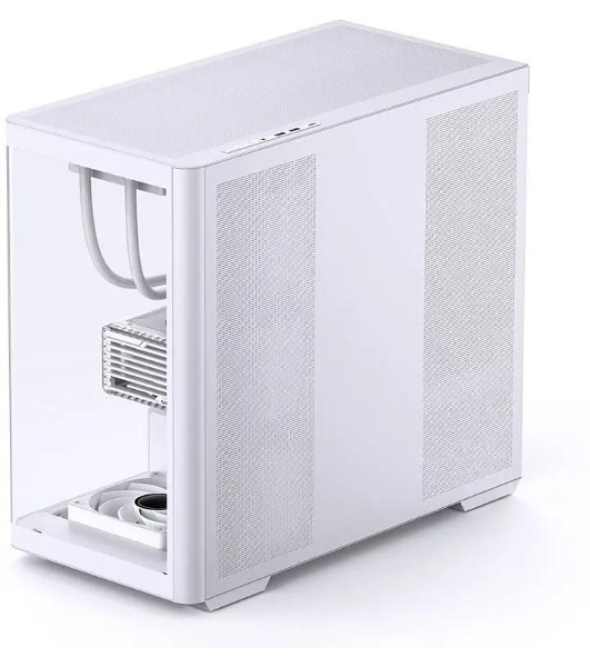 Корпус без блока питания JONSBO D300, Mini-Tower, TG, no fan, 2xUSB-A 3.2 + 1xUSB-C 3.2, mATX, mITX White