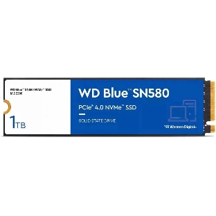 Накопитель SSD WD 1Tb Blue SN580 NVMe, M.2(22x80мм), NVMe, PCIe 3.0 x4, 3D TLC, R/W 3500/3000MB/s, IOPs 460 000/45 600TBW