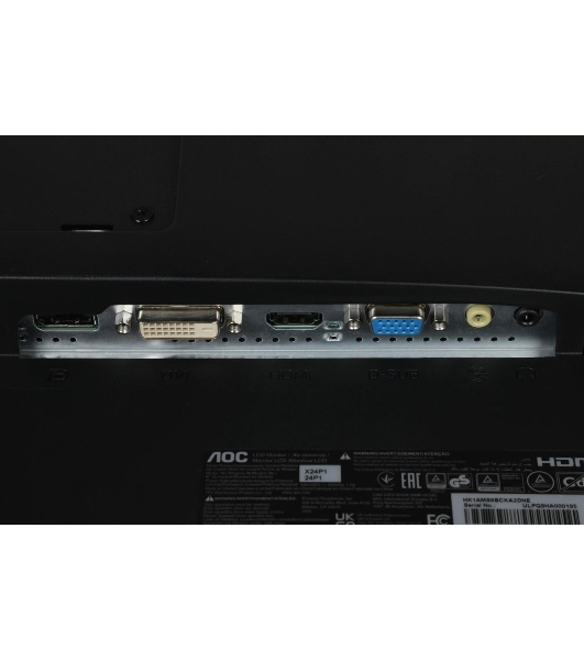 Монитор 24' AOC X24P1 IPS 1920x1200, 60 Гц, 4 мс, 16:10, 300 кд/м2, 1xHDMI, 1xDP, 1xVGA, 1xDVI, 1x3.5 мм, черный