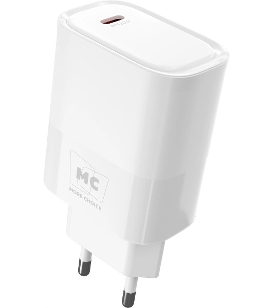 Сетевое зарядное устройство MORE CHOICE (4620202553485) NC67i СЗУ 1Type-C 3.0A PD 20W, белый