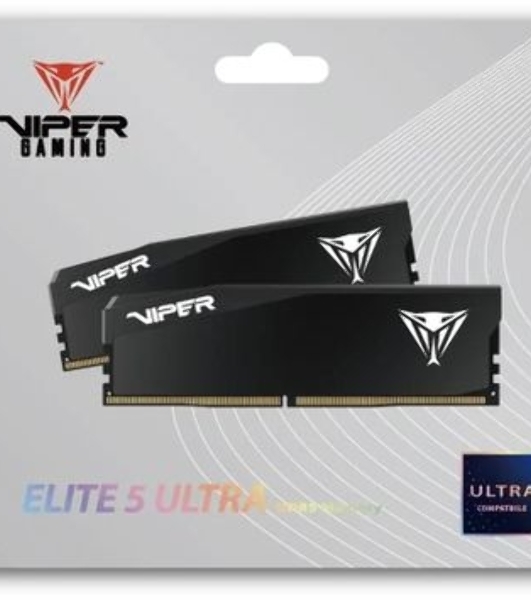 Оперативная память Patriot Viper Elite 5 Ultra, DDR5, 64GB (2x32GB), 6000 MHz, CL28, с радиатором, чёрный