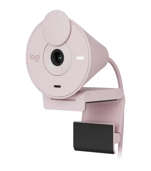 Веб-камера Logitech Brio 300 1920x1080, 30 кадр/с, USB Type-C, микрофон (шумоподавление), автоматическая фокусировка, автоосвещение, универсальное крепление розовый