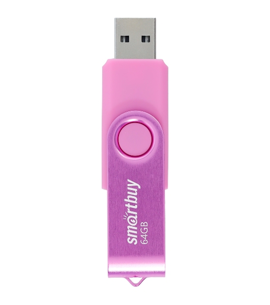 Флешка USB Smartbuy Twist Pink (SB064Gb2TWP), 64Gb, USB 2.0, R/W 20/10, розовый