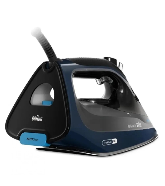 Утюг Braun SI9682DB черный/синий, 3200 Вт, 60 г/мин, 260 г/мин, 330 мл