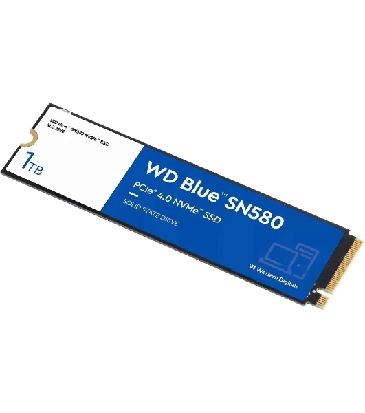 Накопитель SSD WD 1Tb Blue SN580 NVMe, M.2(22x80мм), NVMe, PCIe 3.0 x4, 3D TLC, R/W 3500/3000MB/s, IOPs 460 000/45 600TBW