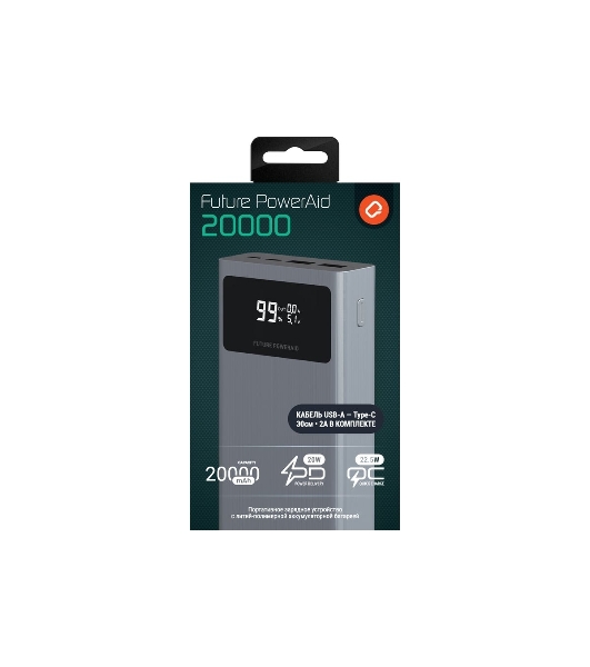 Портативный аккумулятор QUMO Future PowerAid 20000mAh темно-серый FPA-20C-S1