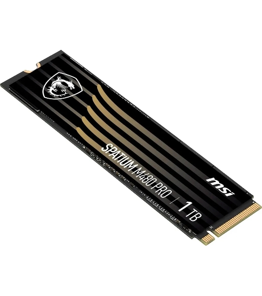 Накопитель SSD MSI SPATIUM M480 PRO, 1000Gb, M.2 2280, PCIe 4.0 x4, NVMe, R/W 7400/6000