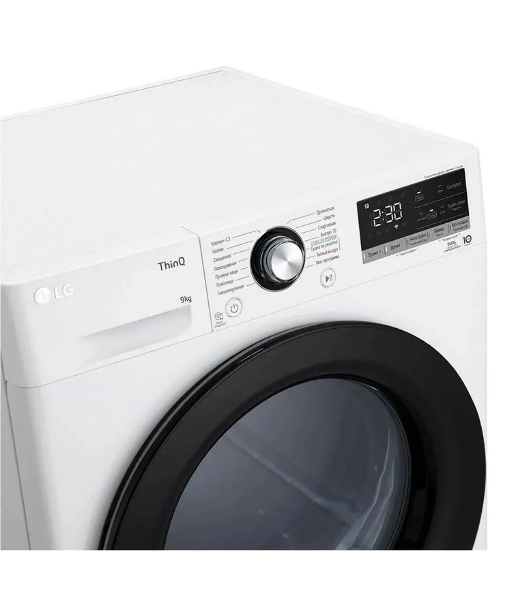 Сушильная машина LG DC90V3V6W белый, 9 кг, сушка - тепловой насос, программ - 14, 60 x 85 x 66 см