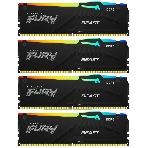 Оперативная память Kingston Fury Beast RGB, DDR5, 64Gb (4x16 GB), 6000 MHz, CL40, радиатор, RGB, черный, фото 1