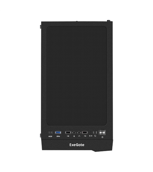 Компьютерный корпус Miditower ExeGate EVO-9211-500NPX (ATX, БП 500NPX с вент. 12см, с окном, 2хUSB+1хUSB3.0, HD аудио, черный, 1 вент. с RGb подсветкой)