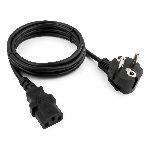 Кабель питания Cablexpert PC-186-VDE-1.5M Schuko-C13, 3x0.75мм2, 10A, VDE, с заземлением, 1.5м, черный, пакет, фото 1