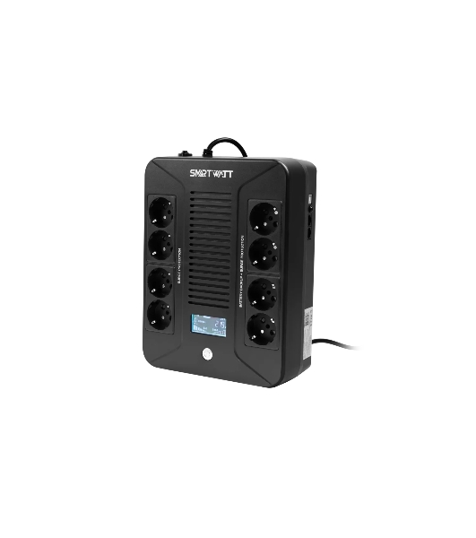 Источник бесперебойного питания SMARTWATT UPS SAFE PRO LCD 600 Line-interactive 600VA/360W Brick (Euro x8, USB, RJ11/RJ45 protection, LCD, 275x210x9
