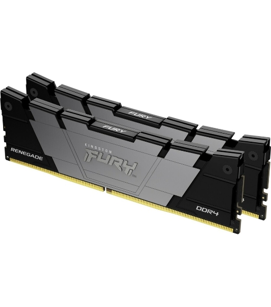 Оперативная память Kingston Fury Renegade, DDR4, 16GB (2x8GB), 3200MHz, CL16, DIMM, с радиатором, серый/черный