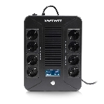 Источник бесперебойного питания SMARTWATT UPS SAFE PRO LCD 600 Line-interactive 600VA/360W Brick (Euro x8, USB, RJ11/RJ45 protection, LCD, 275x210x9, фото 1