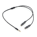 Кабель аудио разветвитель Cablexpert CCAB-02-35MY-0.2MB. 3.5 джек (M)/2х 3.5 джек (F), черный, 0.2м, блистер, фото 1