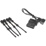 Вентилятор для корпуса Gembird 80x80x25, гидрод., тихий, 3 pin/4pin Molex, провод 30 см, фото2