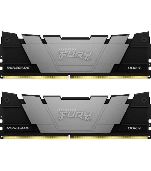Оперативная память Kingston Fury Renegade, DDR4, 16GB (2x8GB), 3200MHz, CL16, DIMM, с радиатором, серый/черный