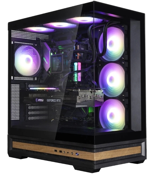 Компьютерный корпус ZALMAN P40 NAMU, ATX, черный, WINDOW, WOODEN ELEMENTS, 2xCombo(2.5” or 3.5”), 1xUSB TYPE-C, 2xUSB 3.0, SIDE 3x120мм ARGb, REAR 1x120мм ARGb