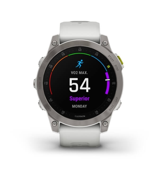 Умные часы Garmin Epix (Gen 2) Sapphire, 1.3' AMOLED, Wi-Fi, Bluetooth, ANT+, GPS, IPX8, титановый белый