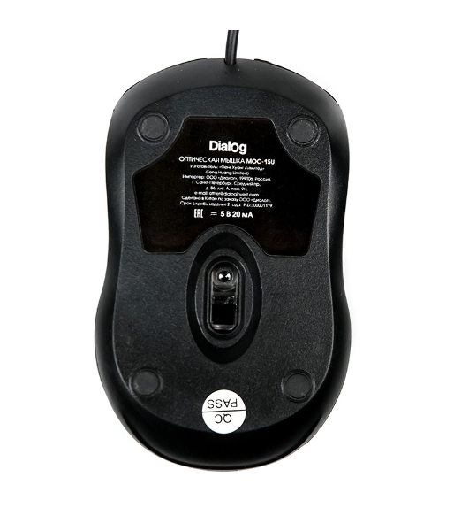 Мышь проводная Dialog Comfort MOС-15U черный, 1200 dpi, USB, кнопки - 3
