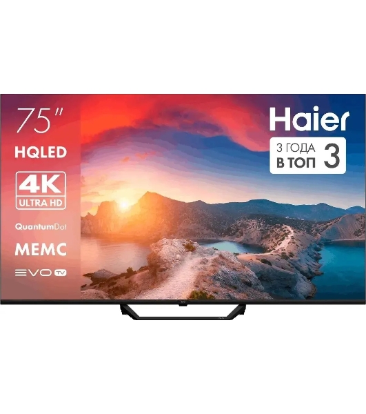Телевизор Haier 75' DH1WVFD03RU S2 Pro черный HQLED 4K UHD 60Hz Smart TV 2GB/32GB