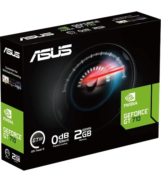 Видеокарта Asus PCI-E GT710-SL-2GD5-BRK-EVO NVIDIA GeForce GT 710 2Gb 64bit GDDR5 954/5012 DVIx1 HDMIx1 CRTx1 HDCP Ret low profile