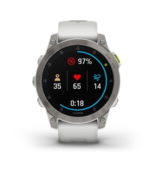 Умные часы Garmin Epix (Gen 2) Sapphire, 1.3' AMOLED, Wi-Fi, Bluetooth, ANT+, GPS, IPX8, титановый белый
