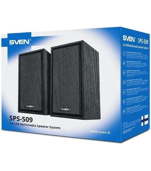 Акустическая система SVEN SPS-509 2.0 (2x3W, USB+БП) дерево, черный