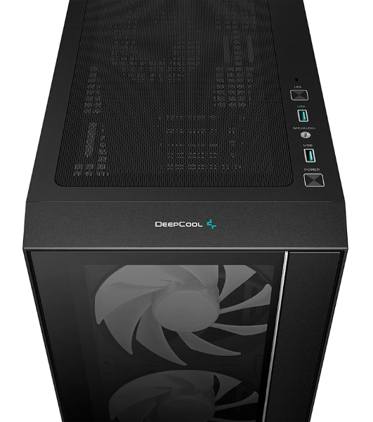 Компьютерный корпус Deepcool MATREXX 55 V4 без БП, боковое окно (закаленное стекло), 3xARGb LED 140мм вентилятора спереди, 1xARGb LED 120мм вентилятор сзади, черный, ATX