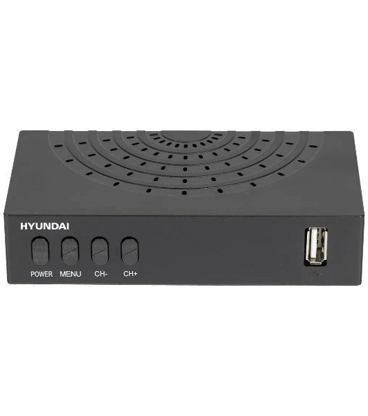 Приставка для цифрового ТВ Hyundai H-DVB440 черный, DVB-T2, DVB-T, DVB-C, HDMI, USB 2.0 x2