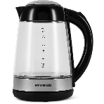 Чайник электрический Hyundai HYK-G3803 1.7 л, 2200 Вт, черный/серебристый (корпус: стекло), фото2