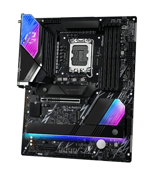 Материнская плата ASRock Phantom Gaming Z890 LIGHTNING WIFI, LGA 1851, Intel Z890, 4xDDR5, 4xSATA, 4xM.2, 1xPCIe 5.0 x16, 1xPCIe 4.0 x4, 1xUSB-C Thunderbolt 4, 2xUSB-A 3.2 Gen 2, 4xUSB-A 3.2 Gen 1, 1xHDMI, 1x2.5Gb LAN, 5x3.5 мм, 7.1, ATX