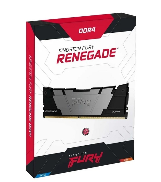 Оперативная память Kingston Fury Renegade, DDR4, 64GB (2x32 GB), 3200 MHz, CL16, DIMM, с радиатором, черный