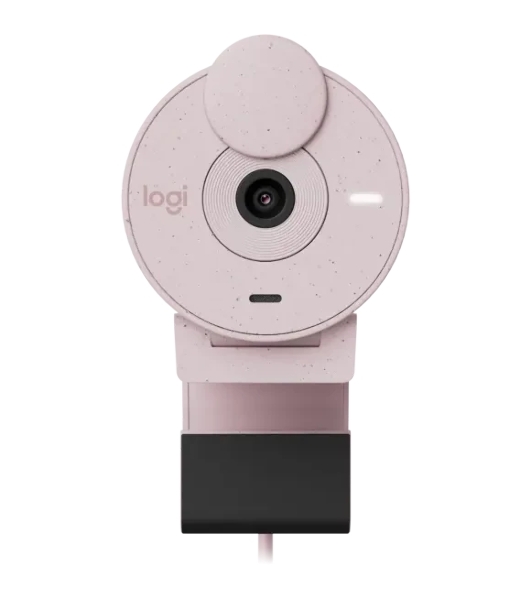 Веб-камера Logitech Brio 300 1920x1080, 30 кадр/с, USB Type-C, микрофон (шумоподавление), автоматическая фокусировка, автоосвещение, универсальное крепление розовый