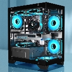 Компьютерный корпус Minitower ExeGate i3 SEA LE (mATX, без БП, 1хUSB+1хUSB 3.0, HD аудио, черный, передняя и боковая панели - закаленное стекло), фото4