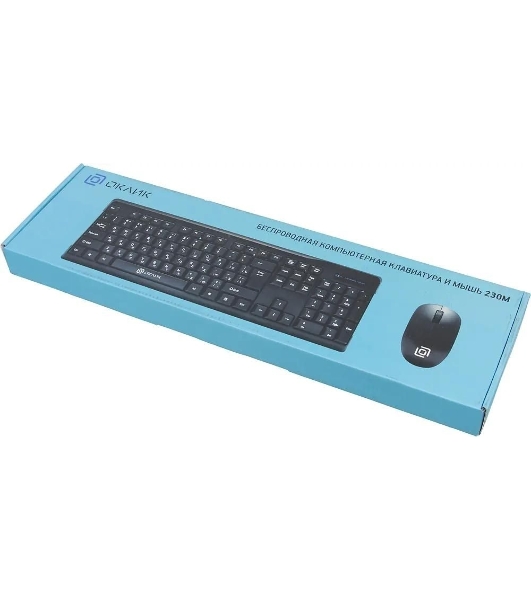 Комплект клавиатура+мышь Oklick 230M беспроводной, USB, 1000 DPI, чёрный
