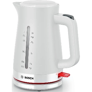 Электрочайник Bosch TWK3M121 белый, 1.7 л, 2400 Вт, скрытый нагревательный элемент