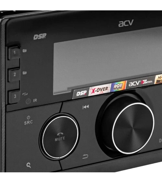 Автомагнитола ACV ADX-211BM, 2 DIN, Bluetooth, USB Type-A, AUX, пульт ДУ