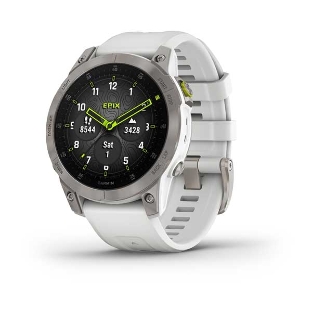 Умные часы Garmin Epix (Gen 2) Sapphire, 1.3' AMOLED, Wi-Fi, Bluetooth, ANT+, GPS, IPX8, титановый белый