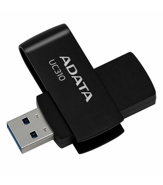 Флешка USB ADATA UC310 (UC310-128G-RBK), 128Gb, USB 3.2 Gen 1, R/W 100/30, черный