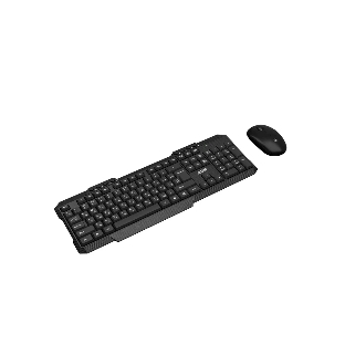 Комплект клавиатура и мышь ABR KW807 черный, интерфейс USB, беспроводной, 2.4G, RU/EN