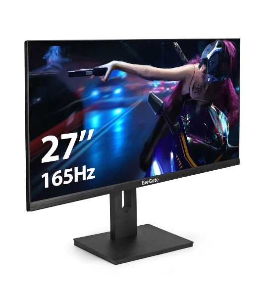 Монитор 27' ExeGate Combat EG2707C IPS 1920x1080, 165 Гц, 1 мс, 16:9, 250 кд/м2, 1xHDMI, 1xDP, USB, 1x3.5 мм, черный