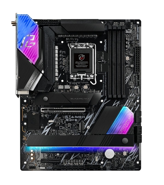 Материнская плата ASRock Phantom Gaming Z890 LIGHTNING WIFI, LGA 1851, Intel Z890, 4xDDR5, 4xSATA, 4xM.2, 1xPCIe 5.0 x16, 1xPCIe 4.0 x4, 1xUSB-C Thunderbolt 4, 2xUSB-A 3.2 Gen 2, 4xUSB-A 3.2 Gen 1, 1xHDMI, 1x2.5Gb LAN, 5x3.5 мм, 7.1, ATX