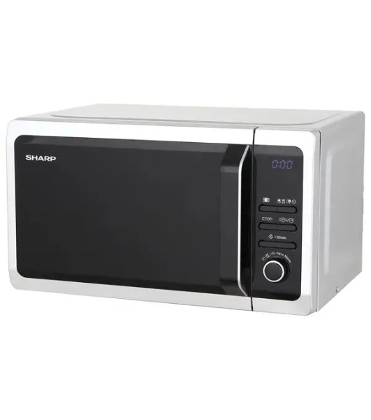 Микроволновая печь Sharp R-2852RSL серебристый, 20 л, 800 Вт, переключатели - кнопки, поворотный механизм