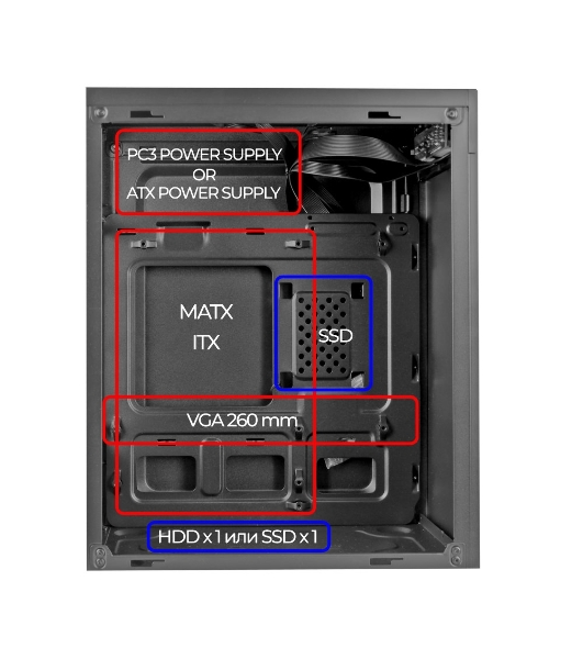 Компьютерный корпус Ginzzu B400 mATX
