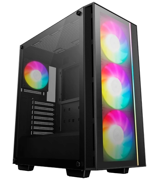 Компьютерный корпус Deepcool MATREXX 55 V4 без БП, боковое окно (закаленное стекло), 3xARGb LED 140мм вентилятора спереди, 1xARGb LED 120мм вентилятор сзади, черный, ATX
