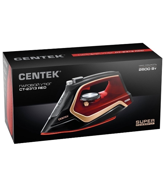 Утюг Centek CT-2313 красный, 2400 Вт, 50 г/мин, 185 г/мин, 350 мл