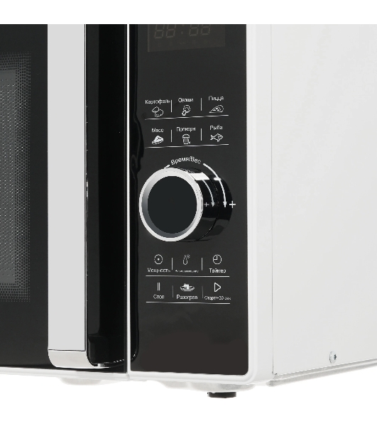 Микроволновая печь Pioneer MW356S белый, 23 л, 800 Вт, переключатели - сенсор, поворотный механизм